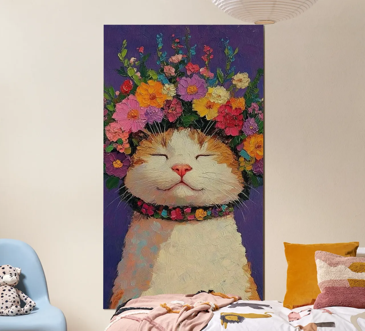kitty chill with flower poster da hamily