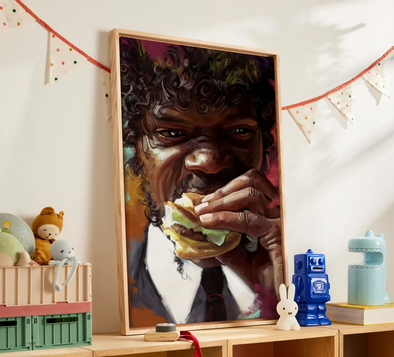 Jules Winnfield - Pulp Fiction tela con Cornice a cassetta da Oscar Frazier