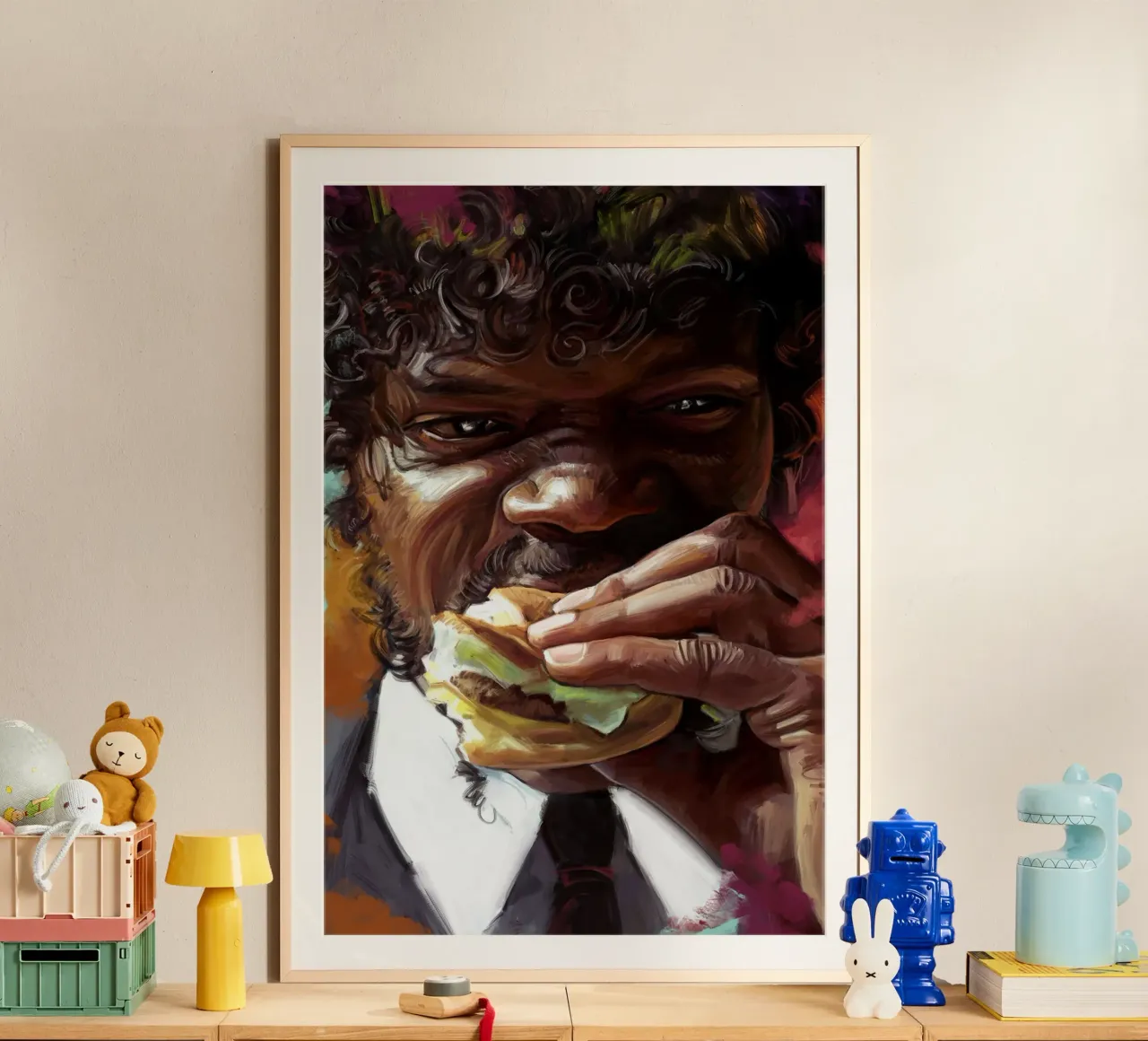 Jules Winnfield - Pulp Fiction poster con telaio in plastica da Oscar Frazier