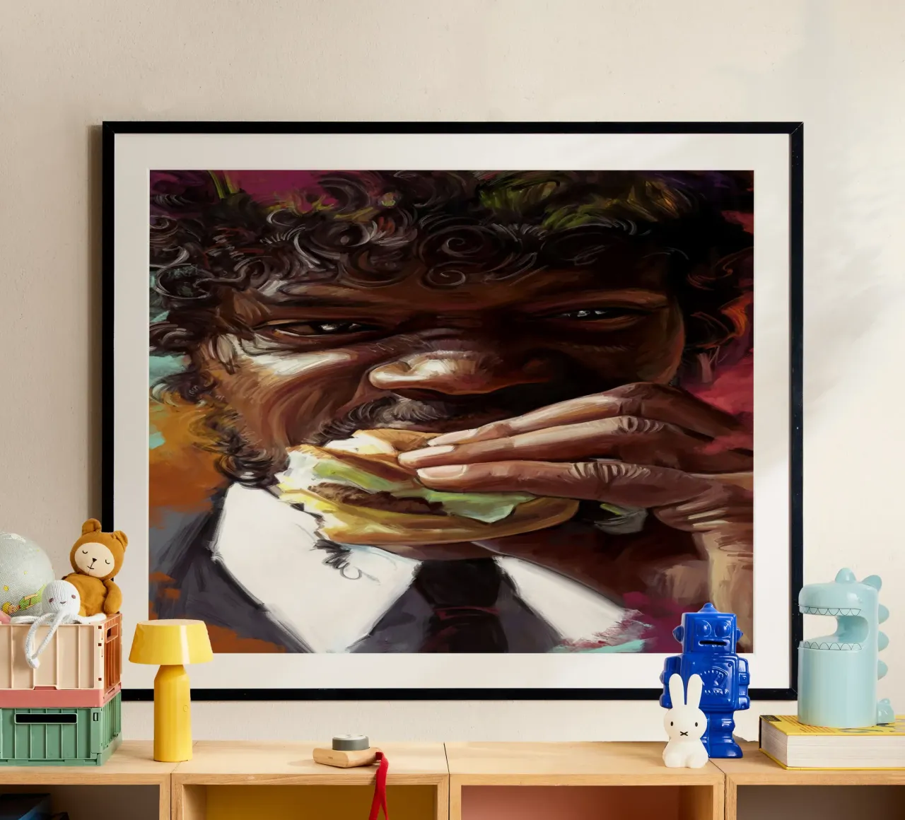 Jules Winnfield - Pulp Fiction poster con telaio in plastica da Oscar Frazier