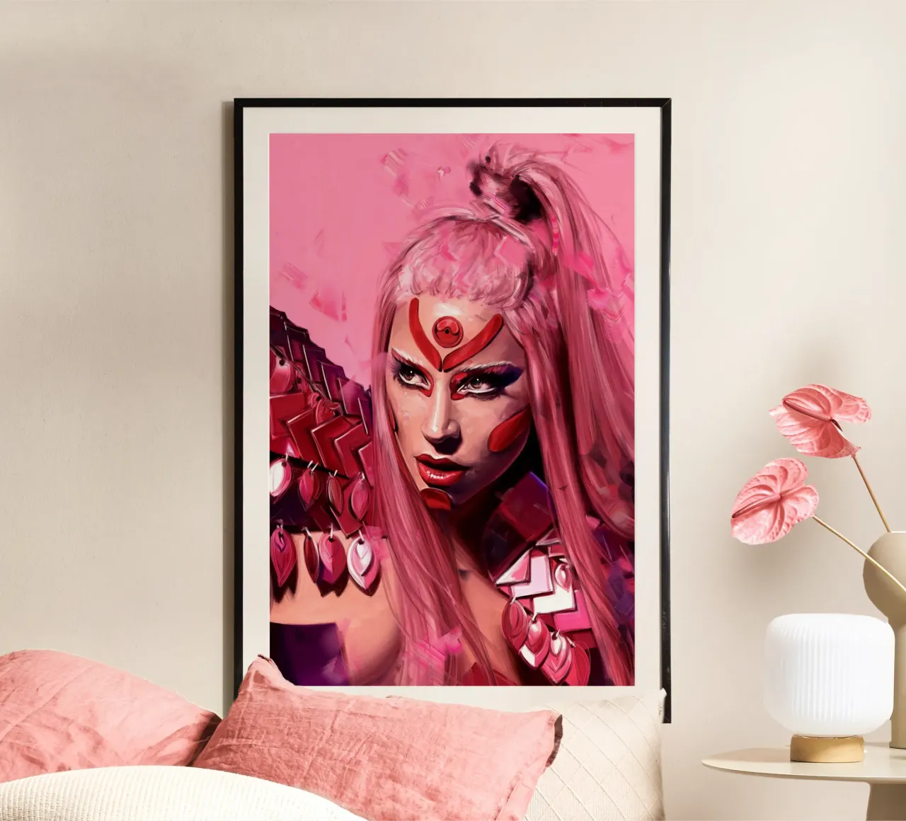 Lady Gaga di Dmitry Belov poster con telaio in plastica da Oscar Frazier