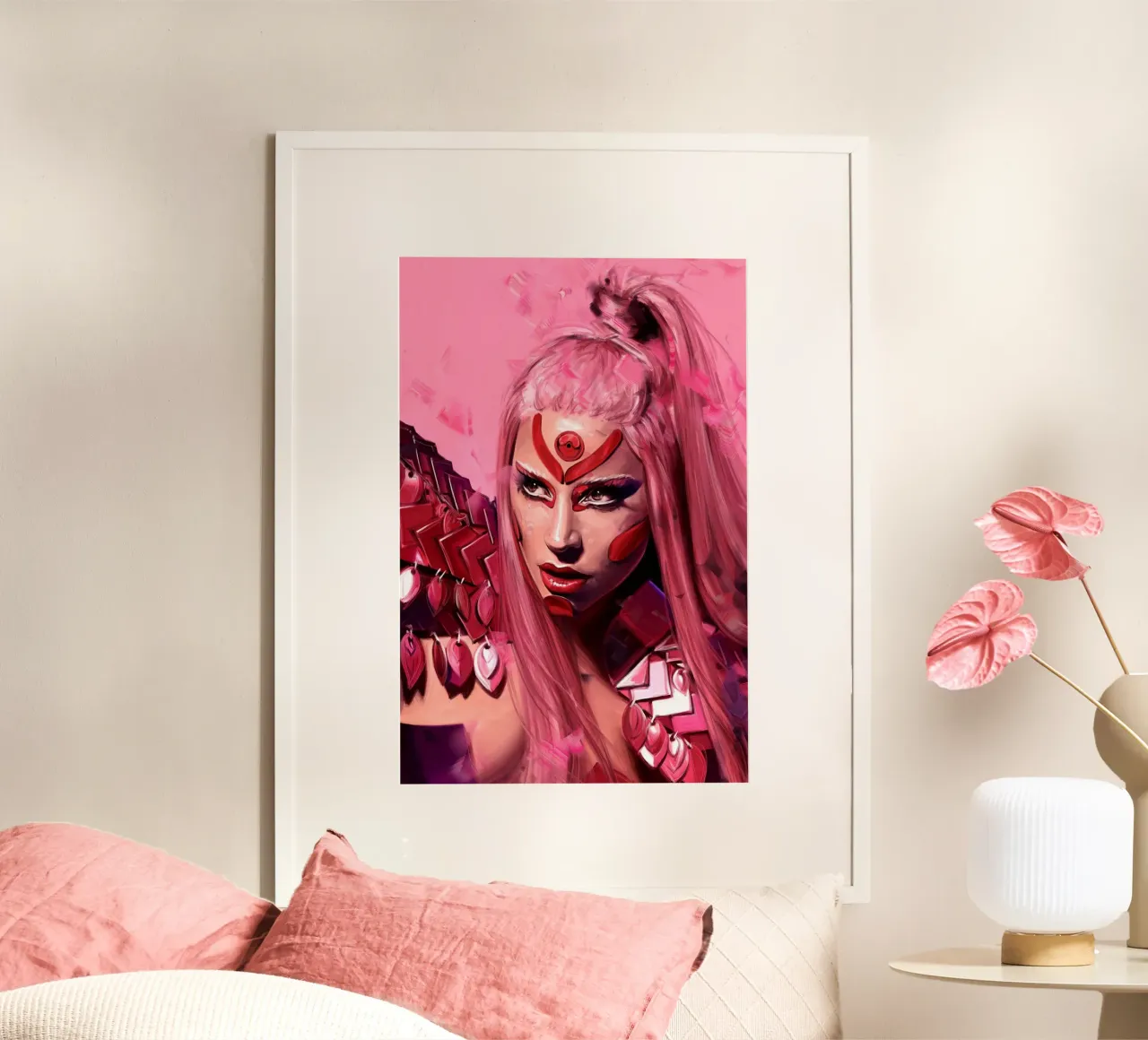 Lady Gaga di Dmitry Belov poster con telaio in plastica da Oscar Frazier