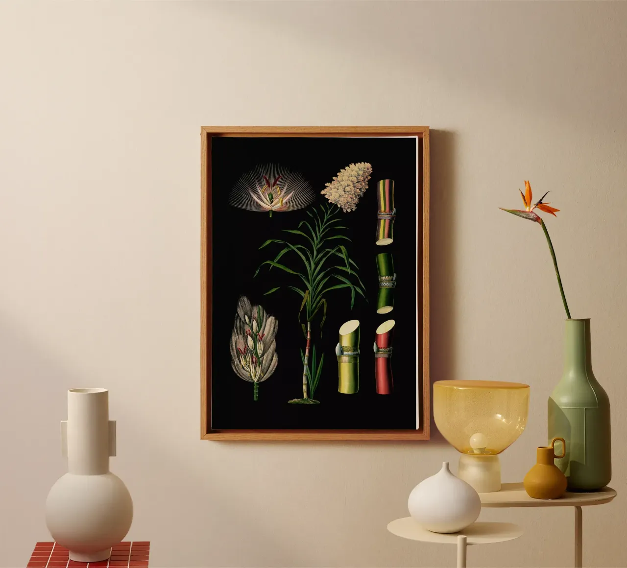 Vintage Bollmann 4 Zuckerrohr tela con Cornice a cassetta da Vintage Print Collection