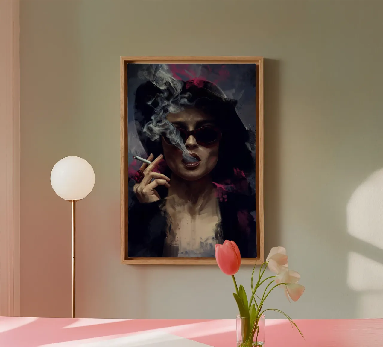 Marla by Dmitry Belov canvas with Floater frame by Oscar Frazier