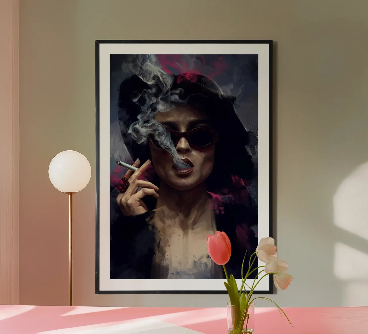 Marla di Dmitry Belov poster con telaio in legno da Oscar Frazier