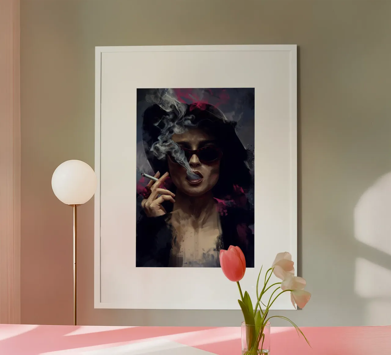 Marla di Dmitry Belov poster con telaio in legno da Oscar Frazier