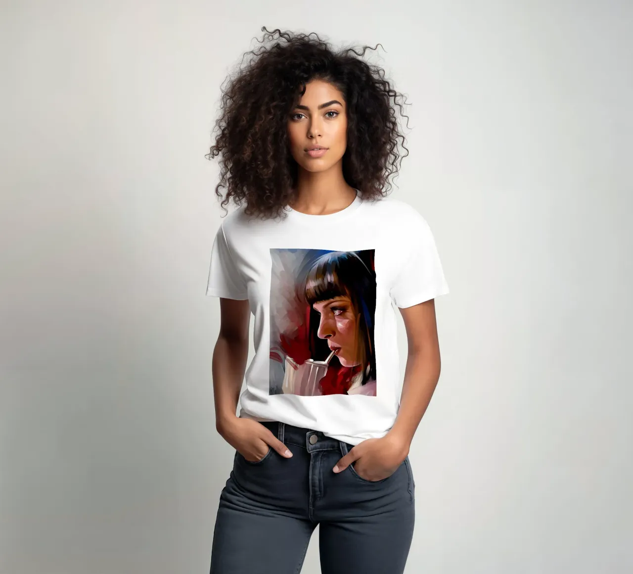 Mia con un drink di Dmitry Belov t-shirt da Oscar