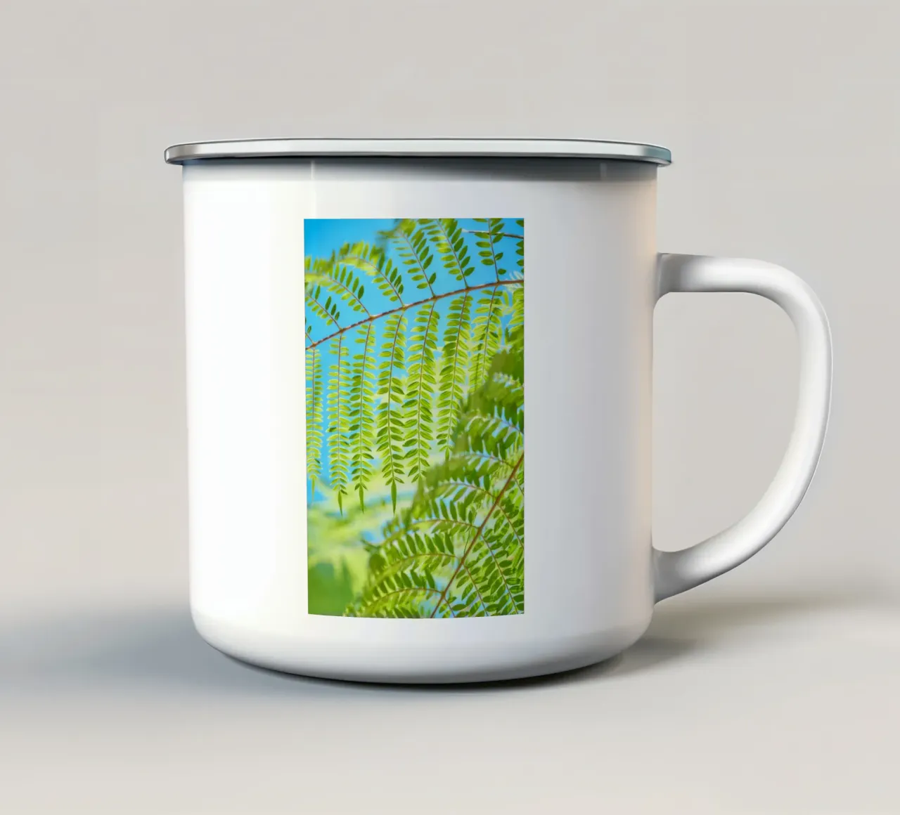 foglia di felce tazza in smalto da lesuki