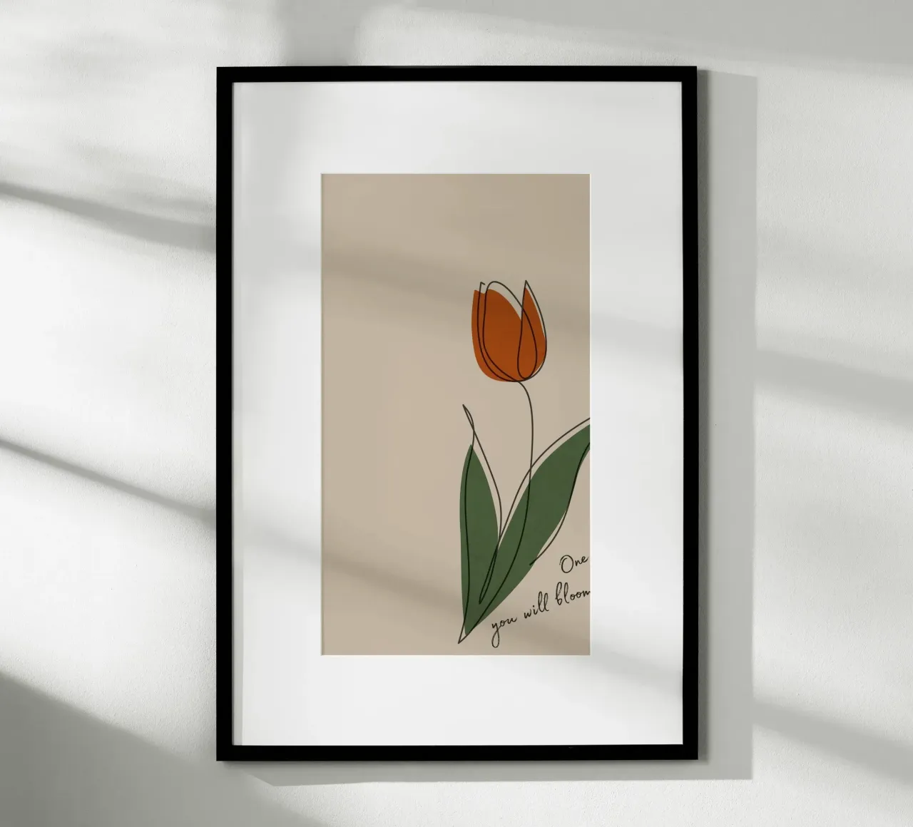bloom flower poster con telaio in legno da huminity