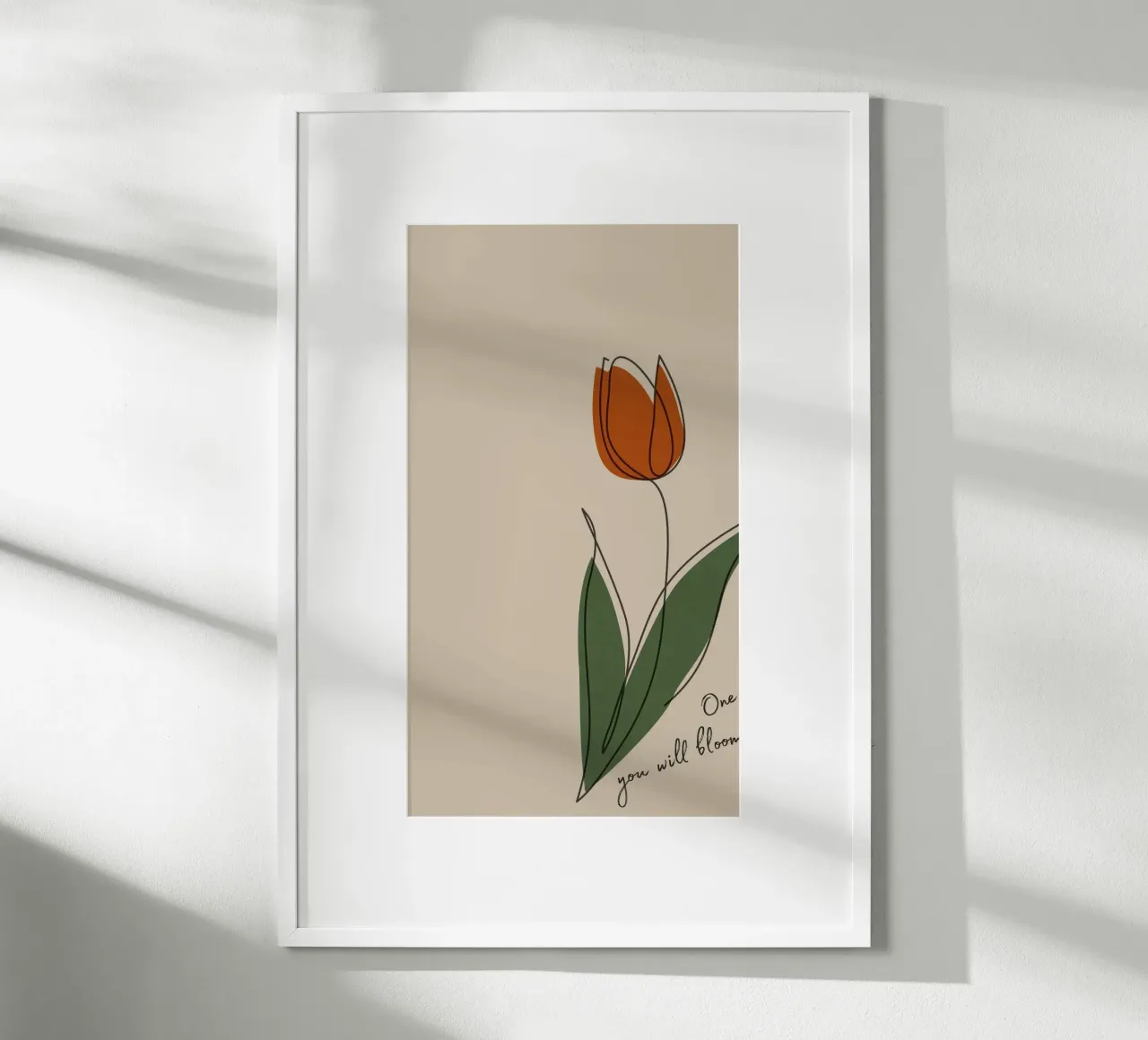 bloom flower poster con telaio in legno da huminity