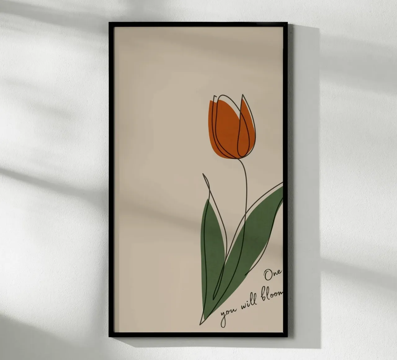 bloom flower poster con telaio in legno da huminity