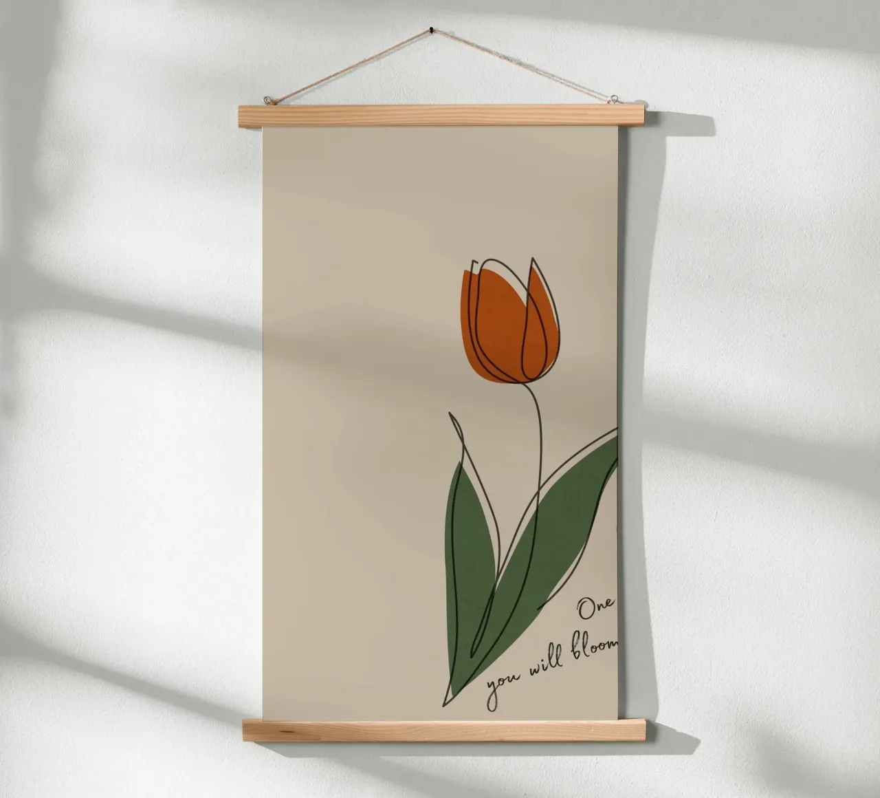 bloom flower poster con telaio in legno da huminity
