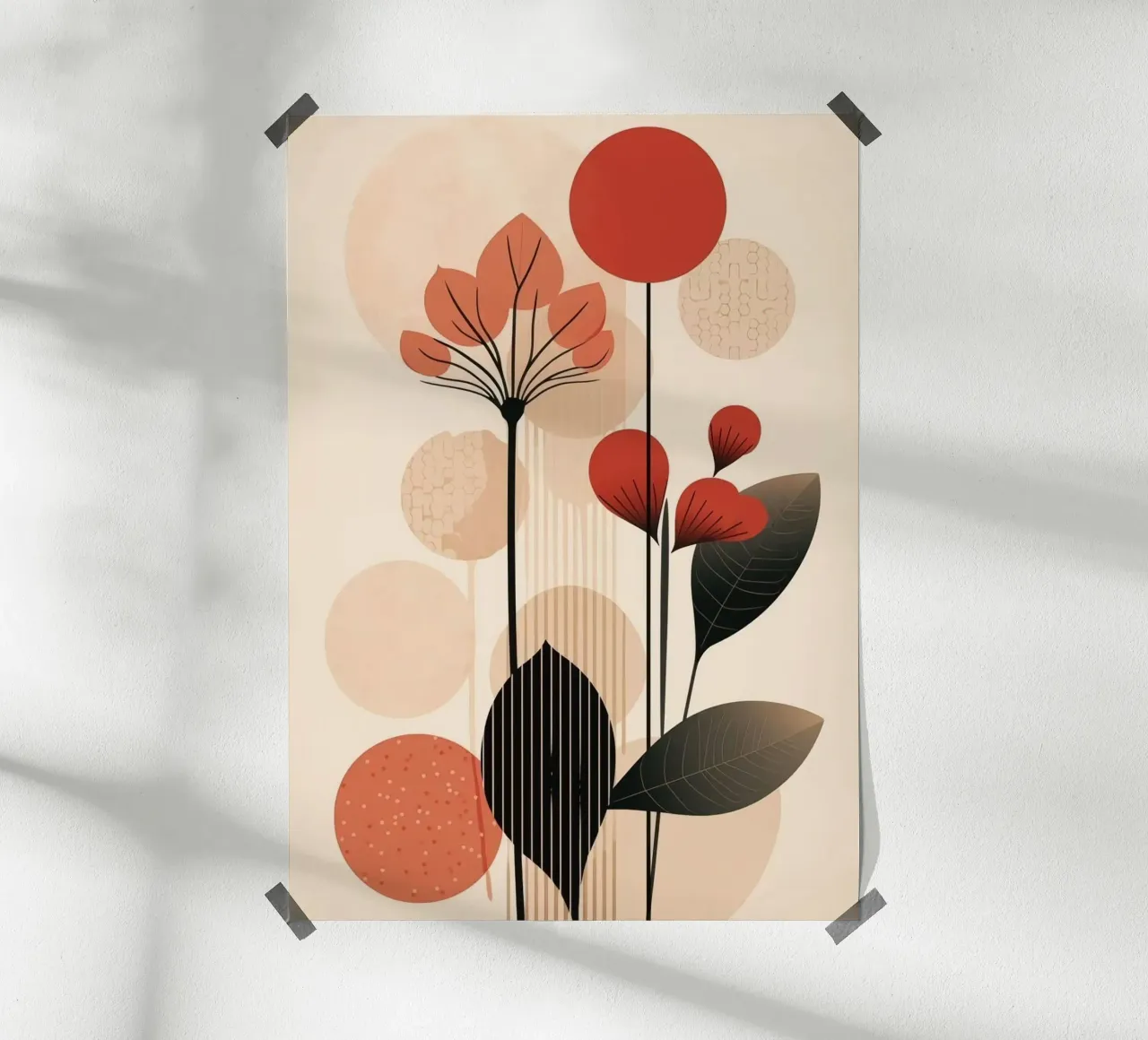 minimal leaf flower poster da panada