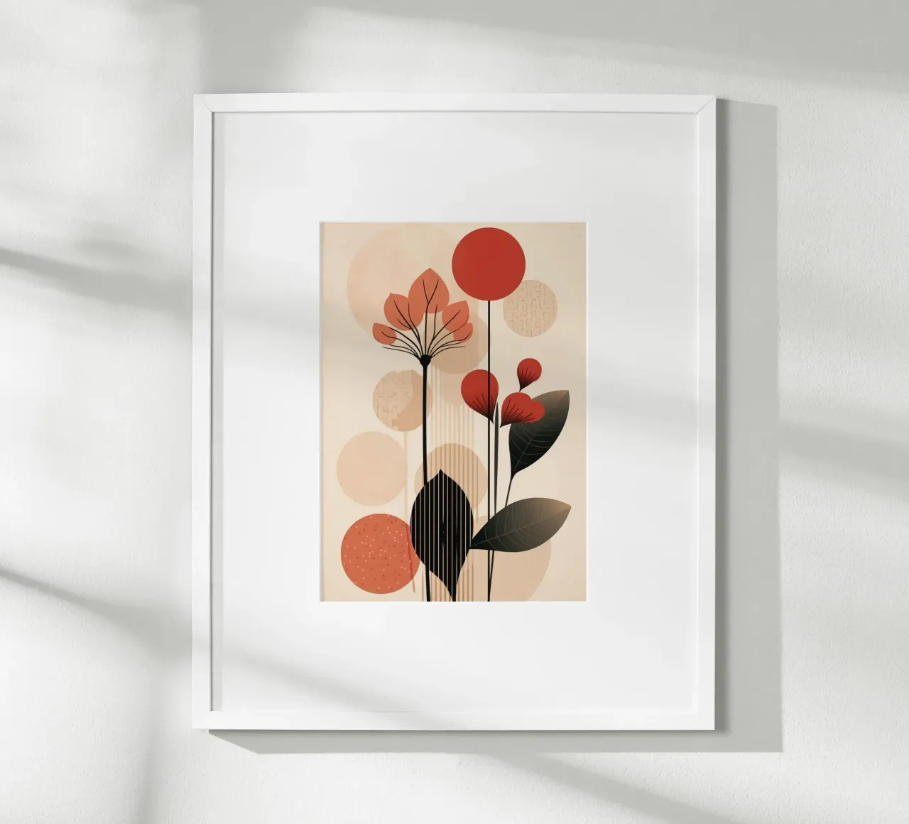 minimal leaf flower poster da panada
