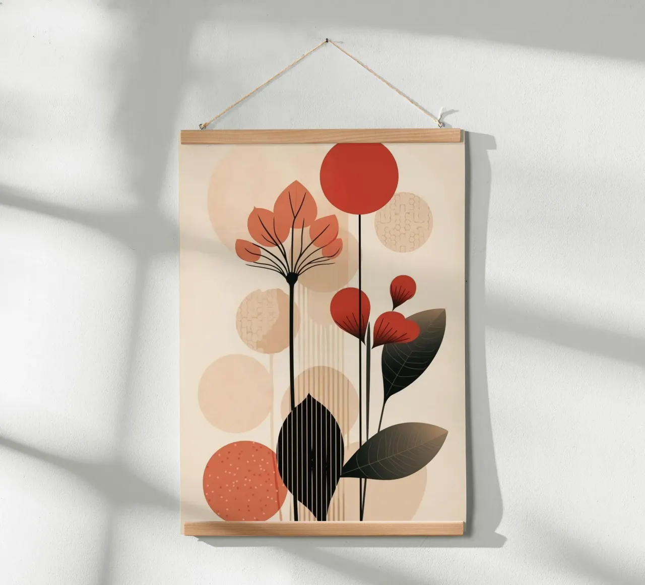 minimal leaf flower poster da panada