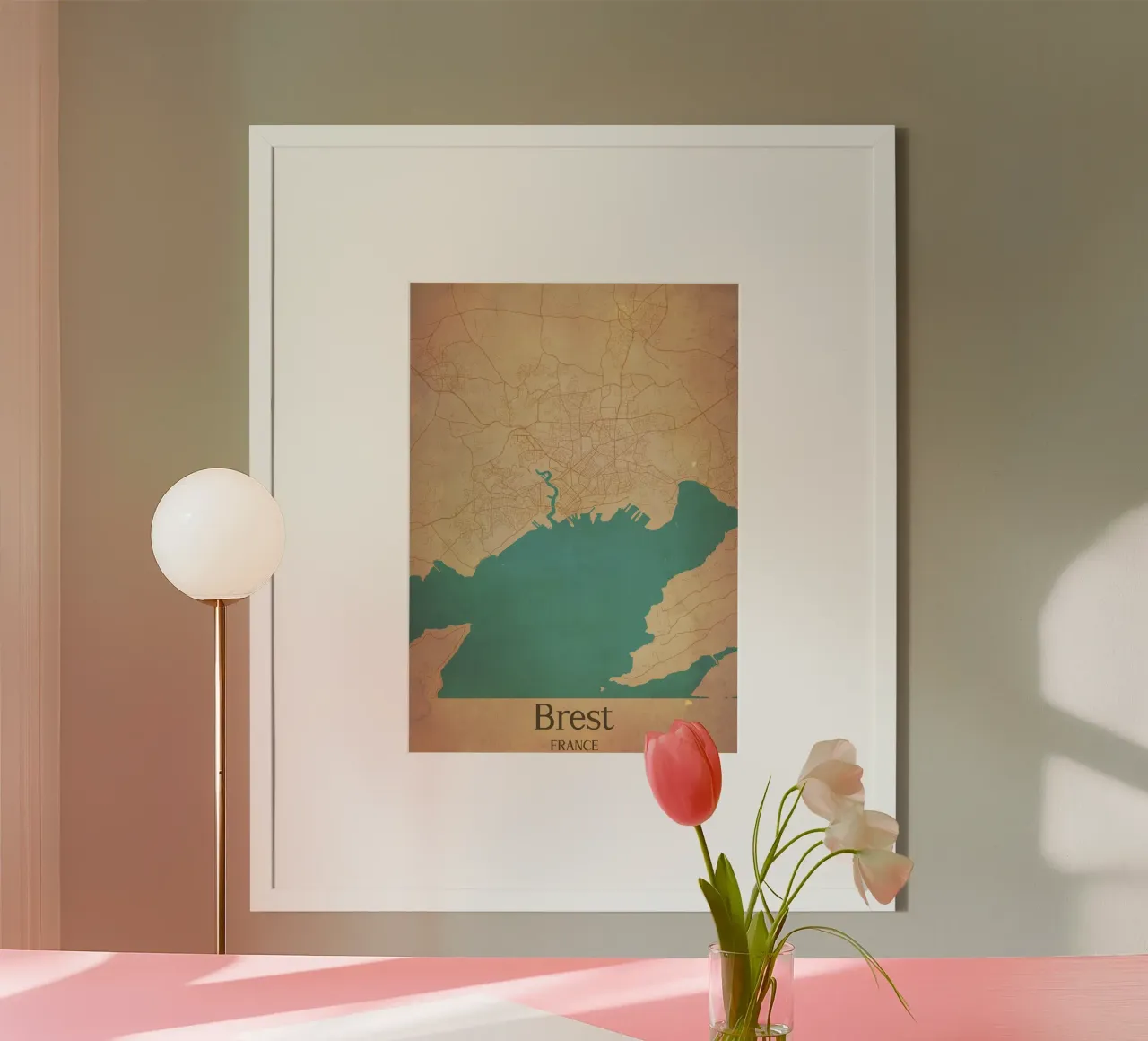 Brest FRANCE poster con telaio in plastica da WorldPrint