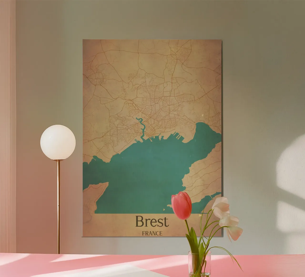Brest FRANCE poster con telaio in plastica da WorldPrint
