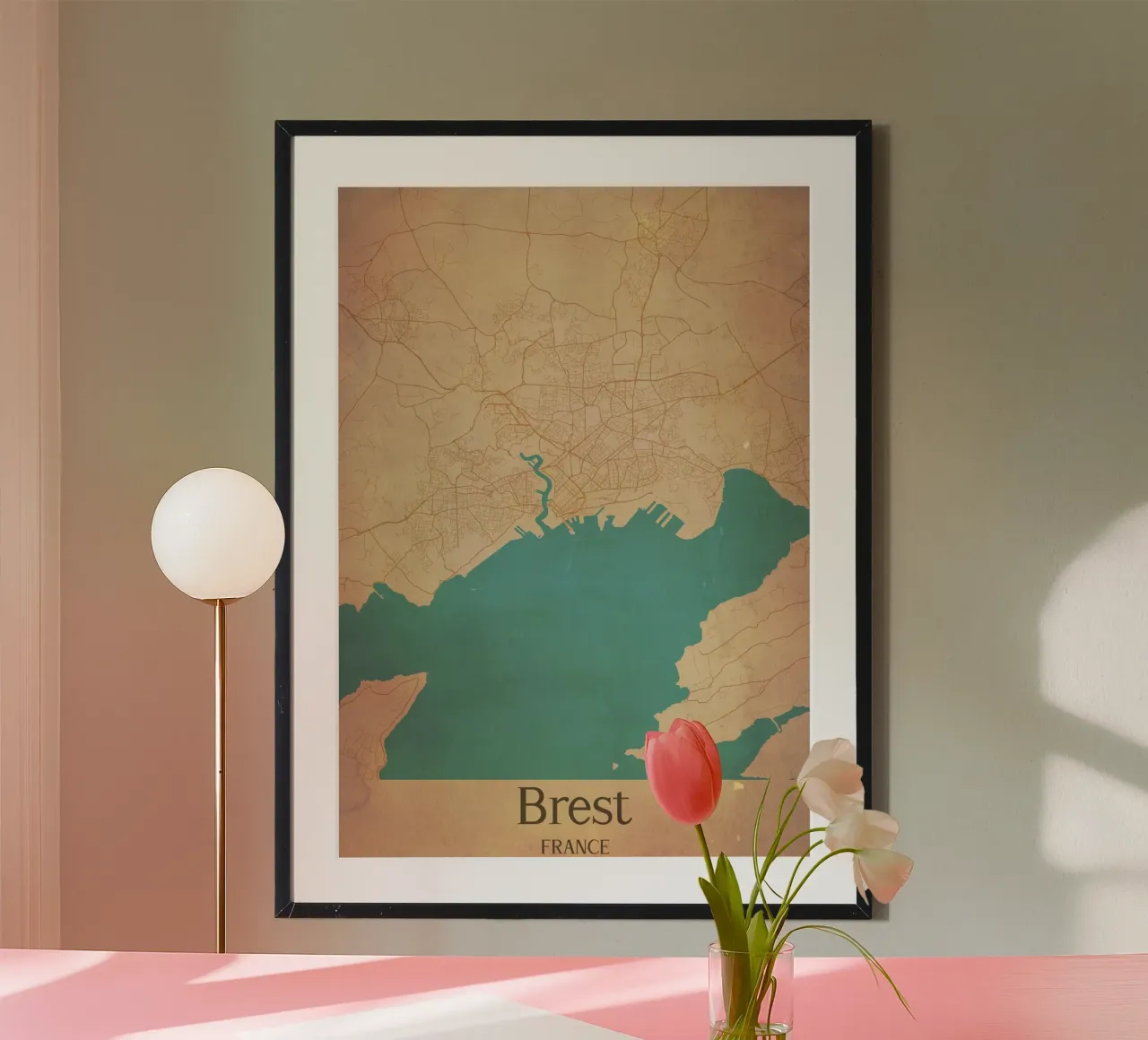 Brest FRANCE poster con telaio in plastica da WorldPrint