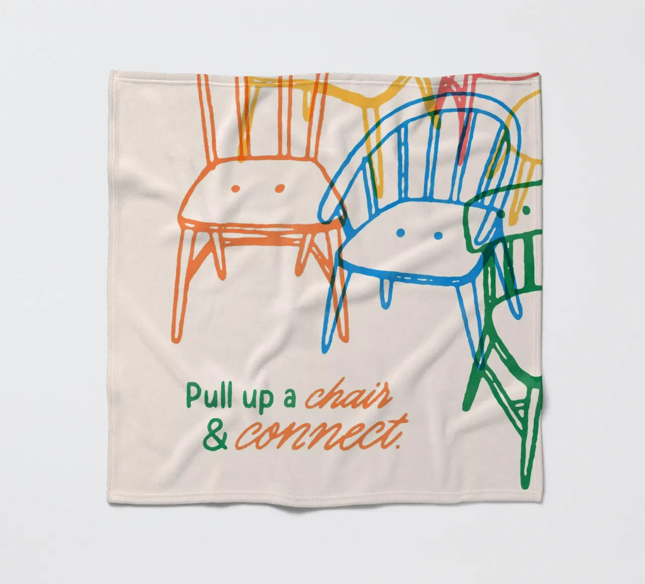 Pull up a chair and connect coperta in pile da illusthera
