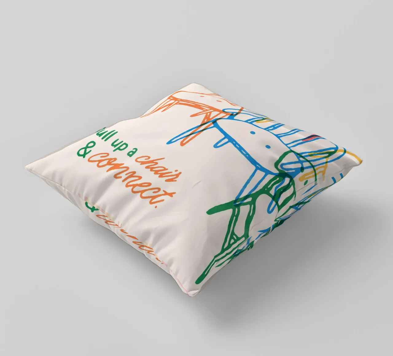 Pull up a chair and connect cuscino da illusthera