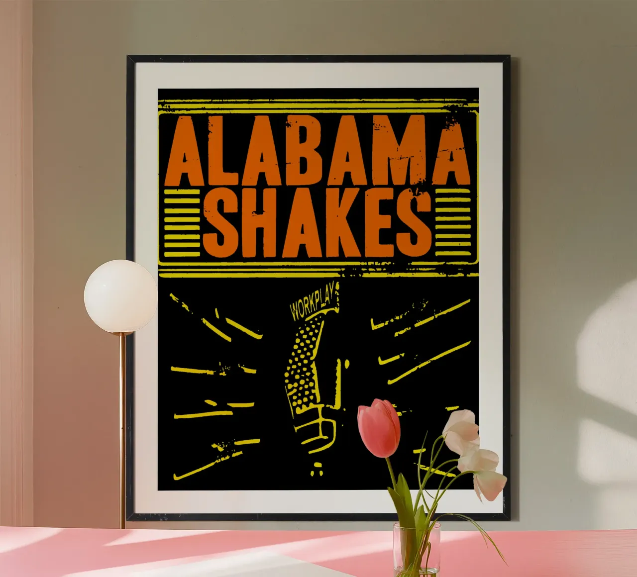 Classico retrò degli Alabama Shakes poster con telaio in plastica da skurtow