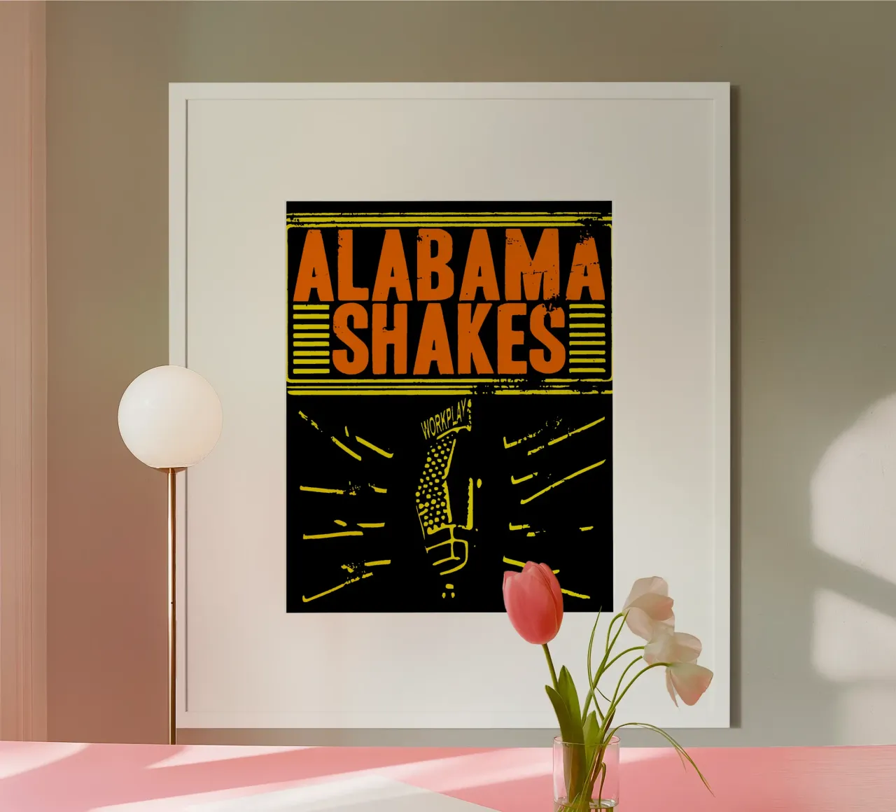Classico retrò degli Alabama Shakes poster con telaio in plastica da skurtow