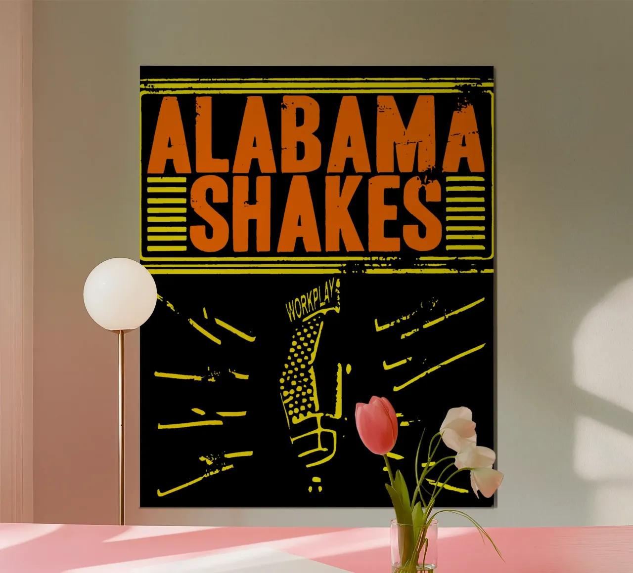 Classico retrò degli Alabama Shakes poster con telaio in plastica da skurtow