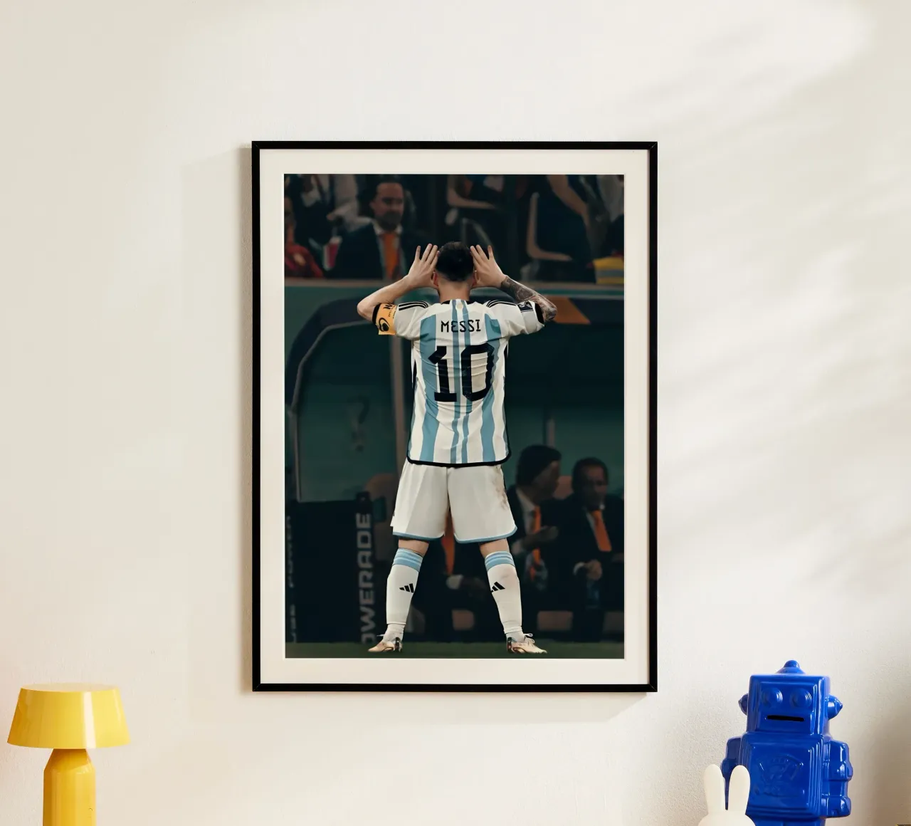 MESSI poster con telaio in legno da Low poly art