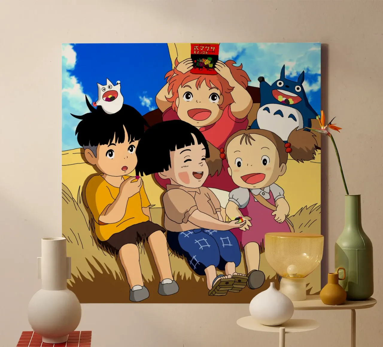 Ponyo con gli amici Classico tela con Cornice a cassetta da sophielouise.designs