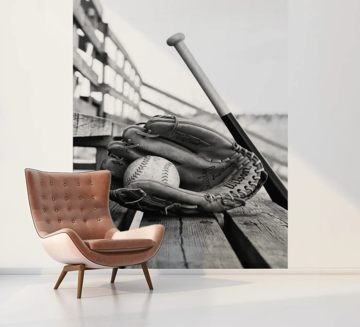 Essentiële honkbalgegevens fotobehang van vintgeseyn