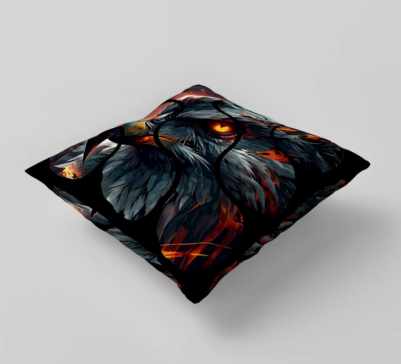 Effetto puzzle Aquila rossa e fuoco cuscino da LM2KONE