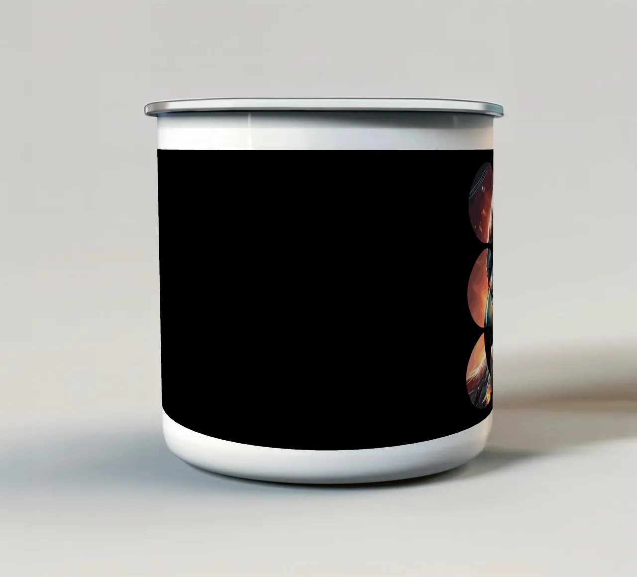 Effetto puzzle Aquila rossa e fuoco tazza in smalto da LM2KONE
