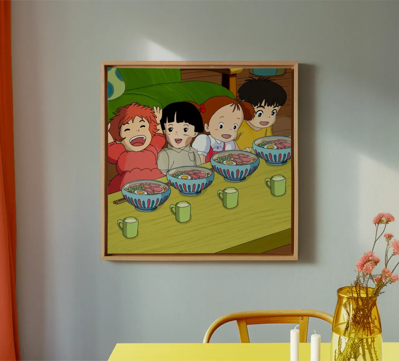 Ponyoo Mangiare Insieme Classico tela con Cornice a cassetta da sophielouise.designs