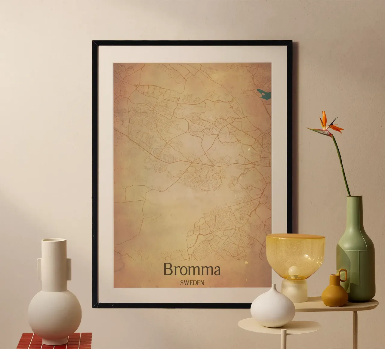 Bromma SWEDEN poster con telaio in legno da WorldPrint