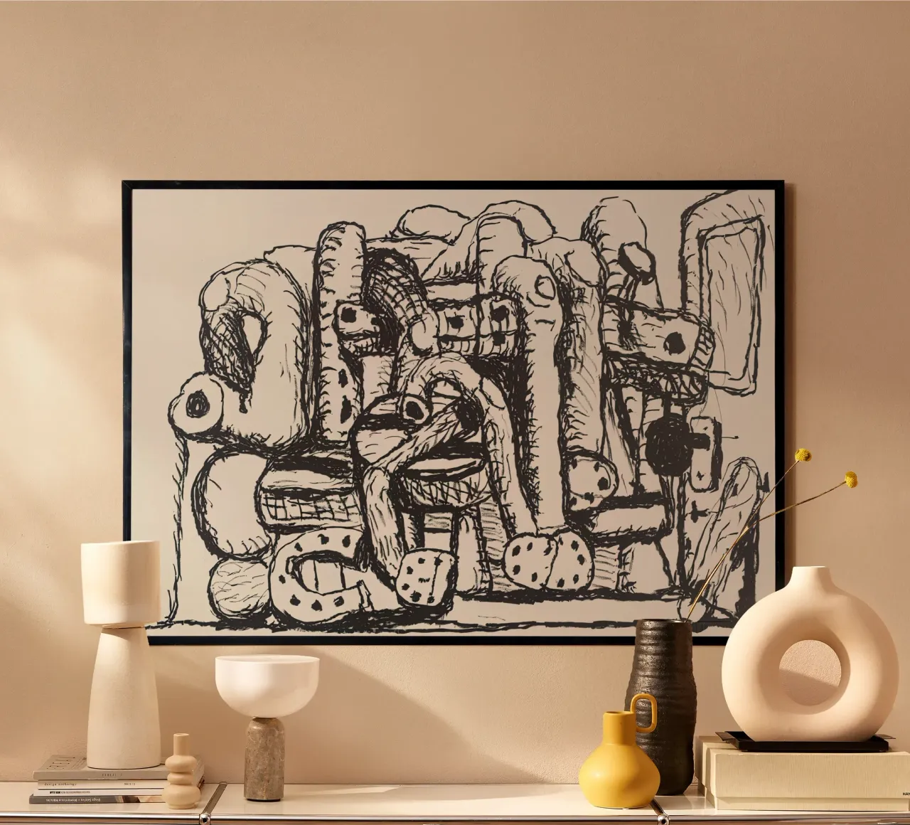 Guston, Pile Up, 1980 poster da Gundaiveshop