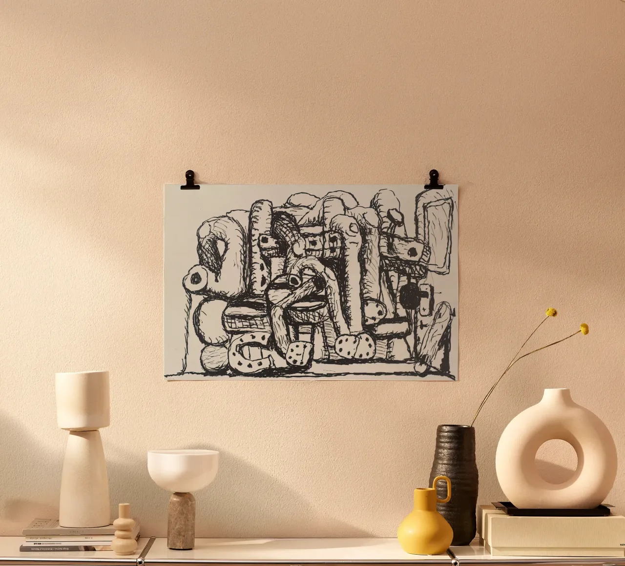 Guston, Pile Up, 1980 poster da Gundaiveshop