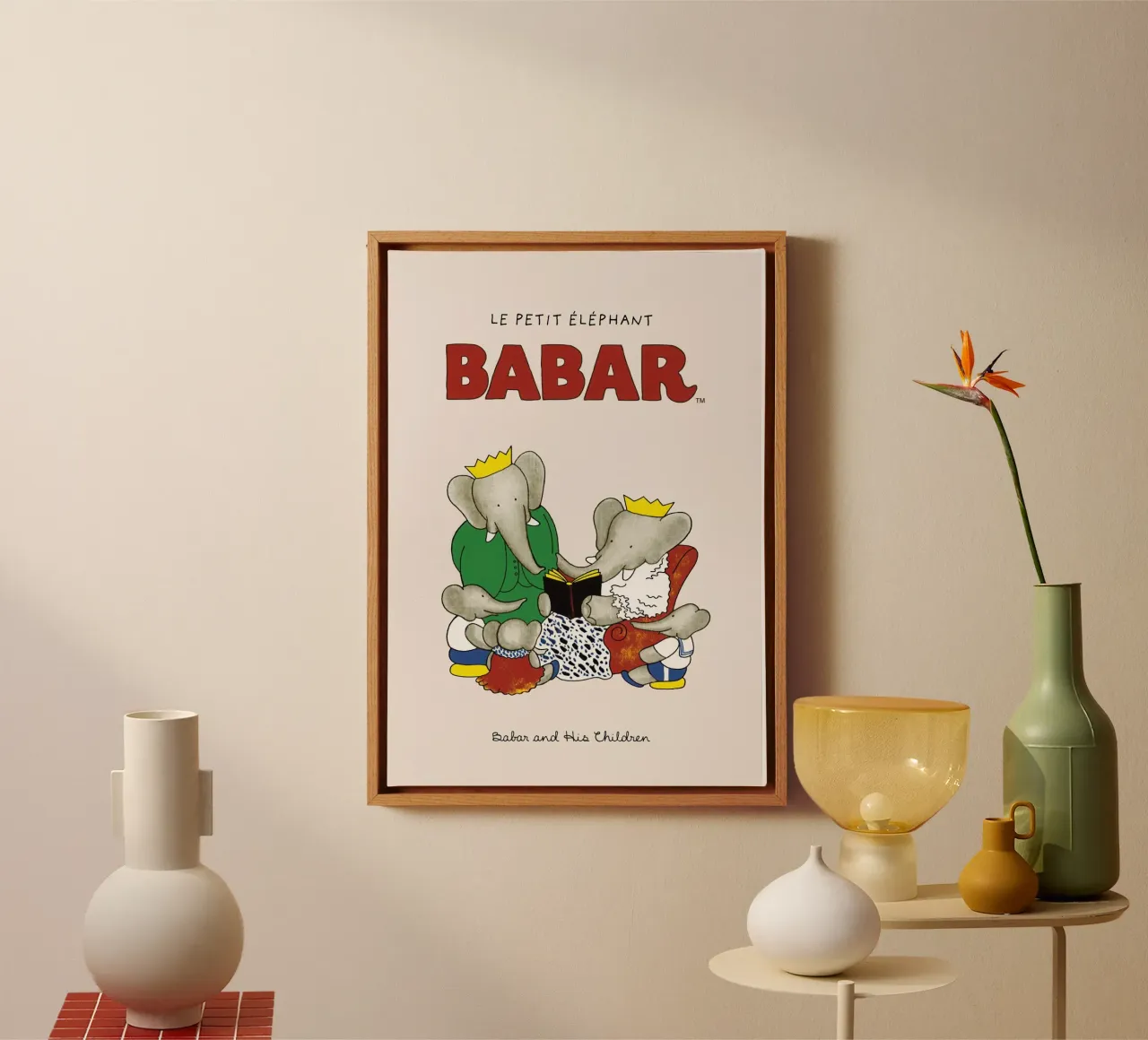 Babar - Babar e i suoi figli tela con Cornice a cassetta da muench benjamin