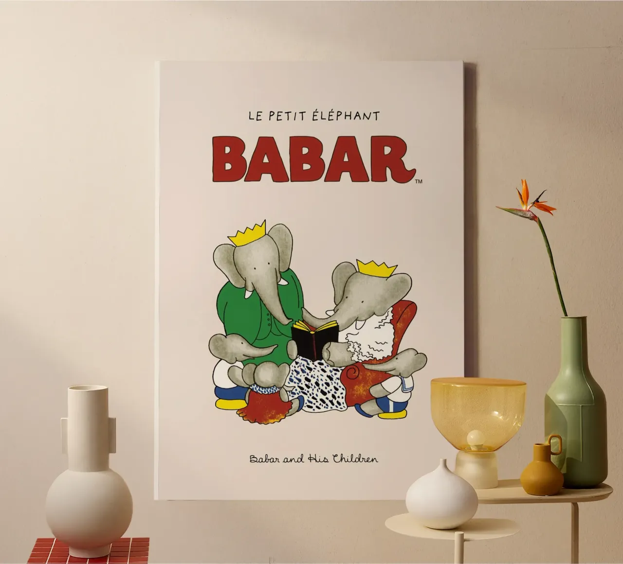 Babar - Babar e i suoi figli tela con Cornice a cassetta da muench benjamin
