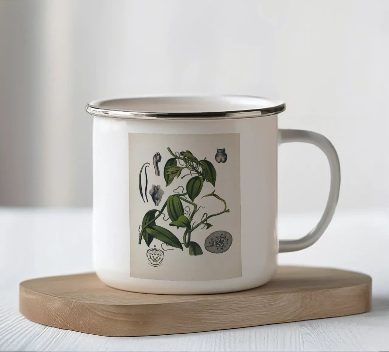 Vintage Bollmann 5 Vanille tazza in smalto da Vintage Print Collection