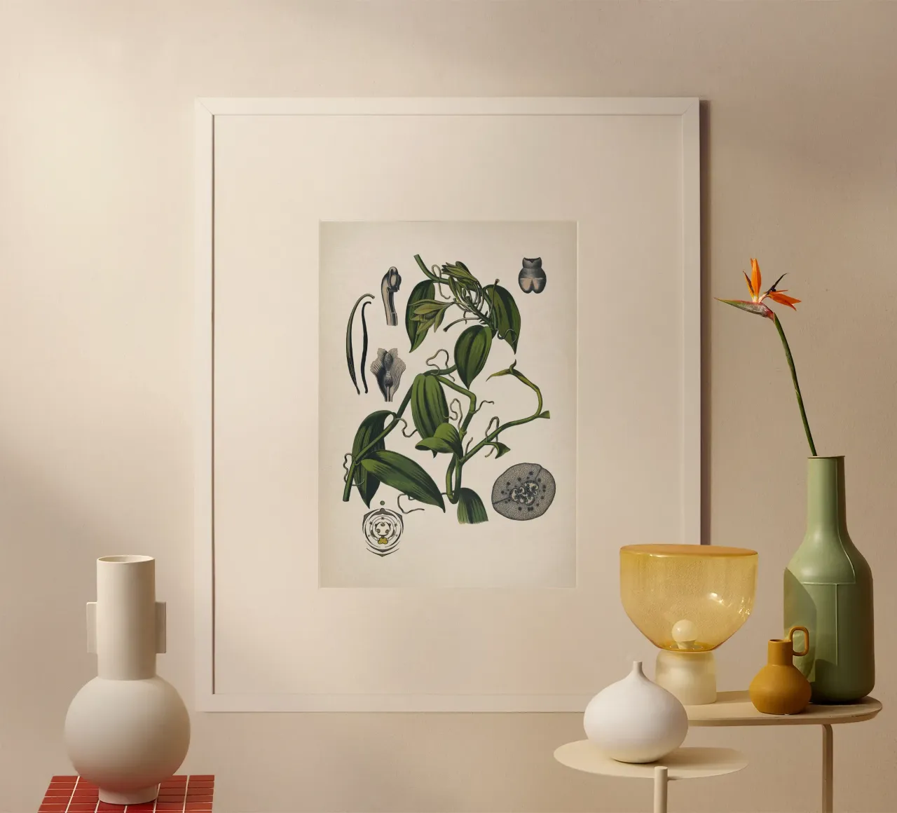 Vintage Bollmann 5 Vanille poster con telaio in legno da Vintage Print Collection