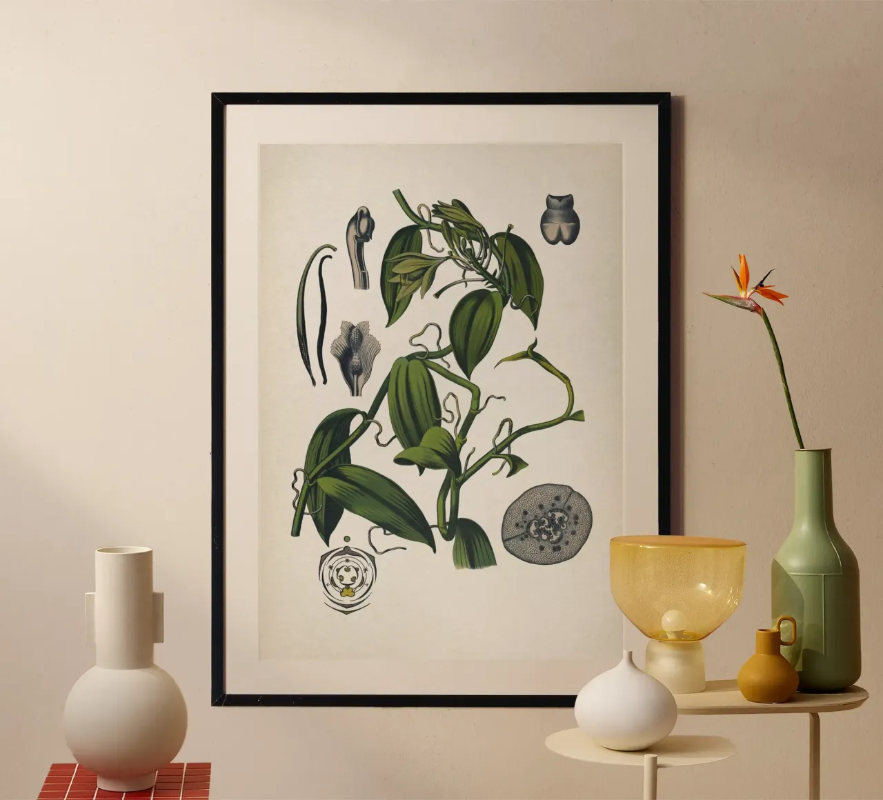 Vintage Bollmann 5 Vanille poster con telaio in legno da Vintage Print Collection