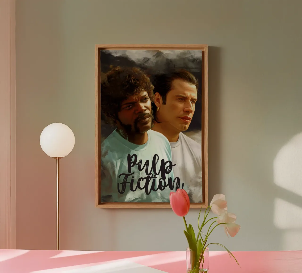 Pulp Fiction - Vincent Vega e Jules Winnfield tela con Cornice a cassetta da Oscar Frazier