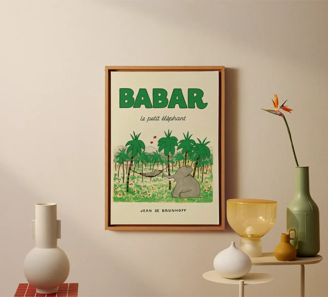 Babar nel verde tela con Cornice a cassetta da muench benjamin