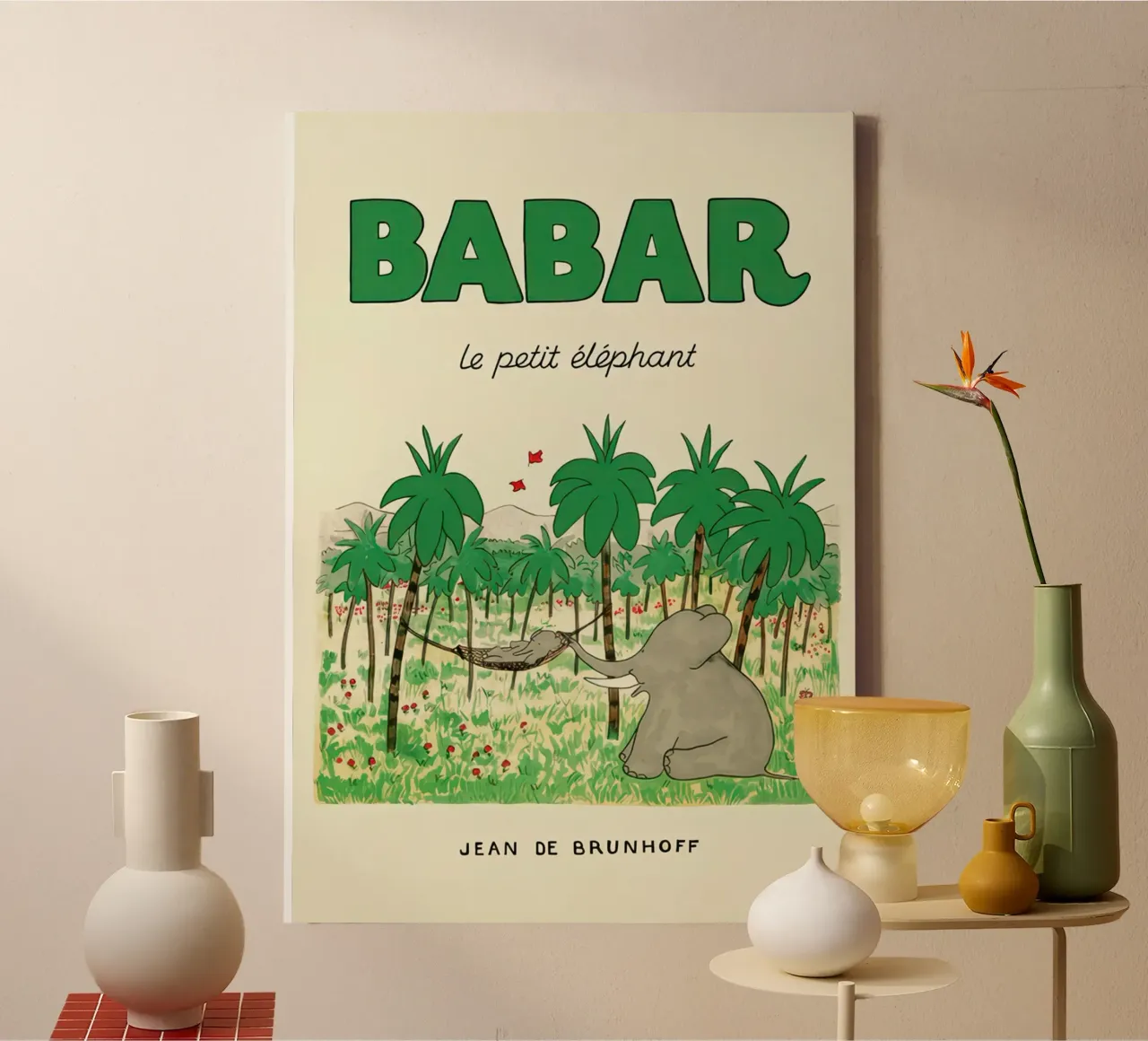 Babar nel verde tela con Cornice a cassetta da muench benjamin