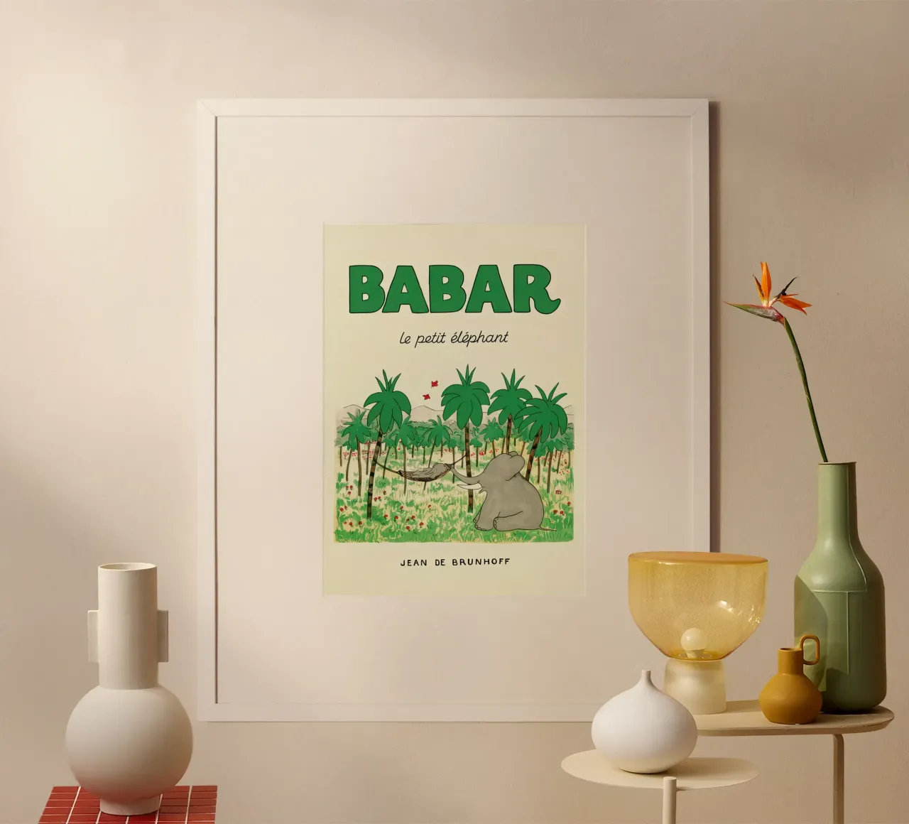 Babar nel verde poster con telaio in plastica da muench benjamin
