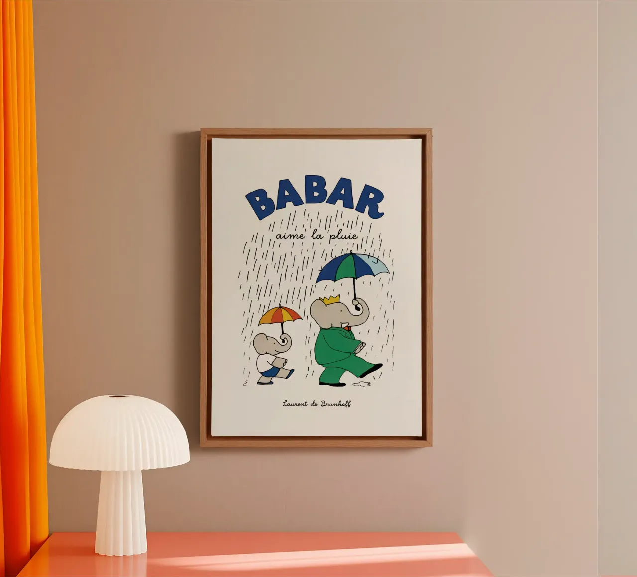 Babar ama la pioggia tela con Cornice a cassetta da Panait Ivascu