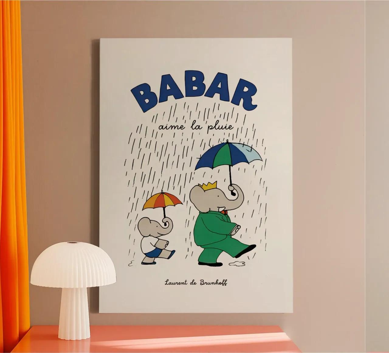 Babar ama la pioggia tela con Cornice a cassetta da Panait Ivascu