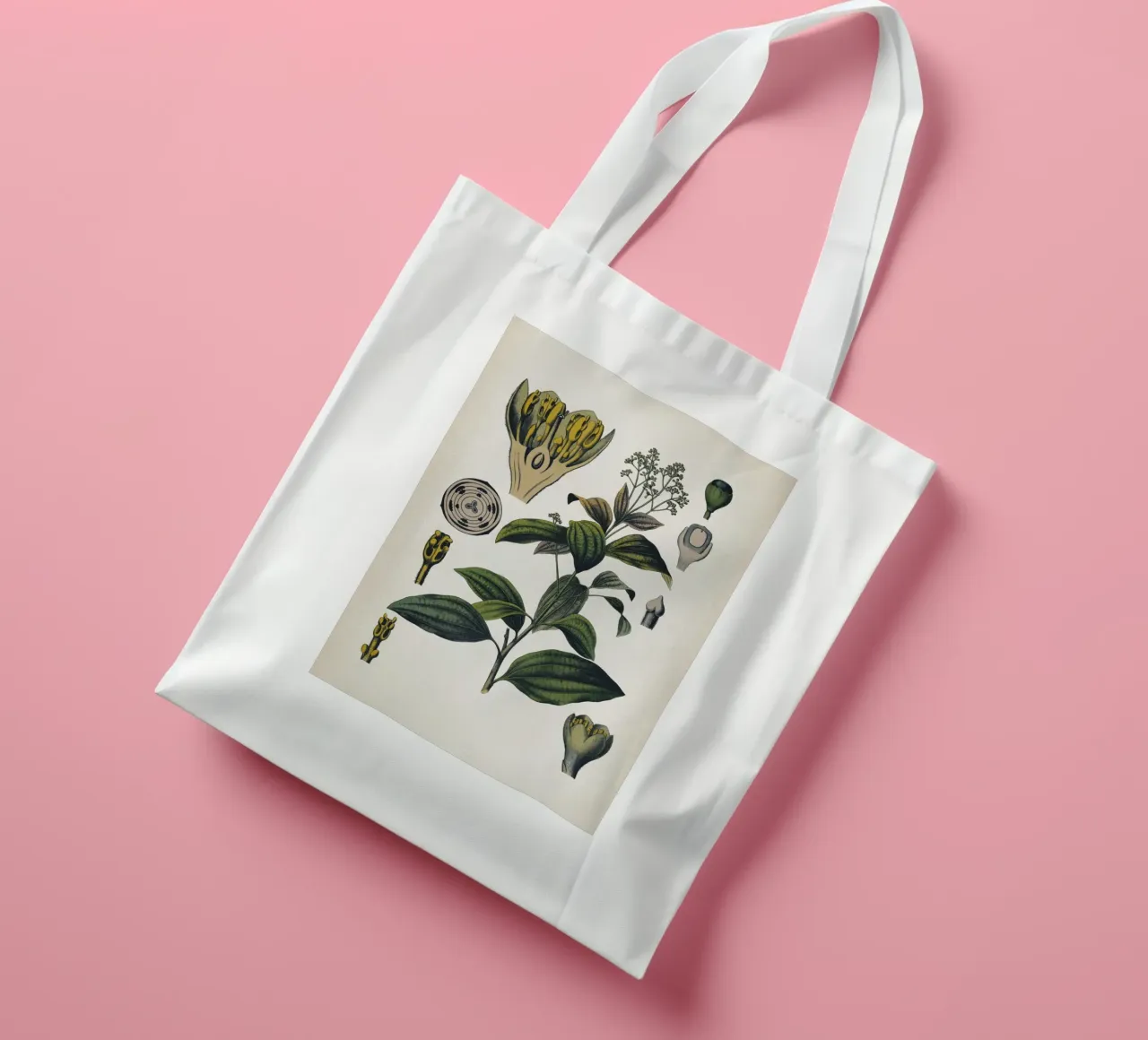 Vintage Bollmann 5 Zimtbaum borsa in juta da Vintage Print Collection
