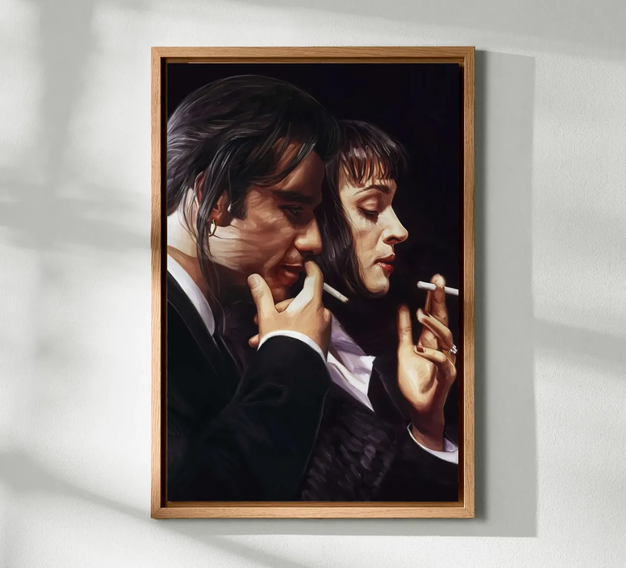 Pulp Fiction, fumar lienzo con Marco flotante de Oscar Frazier