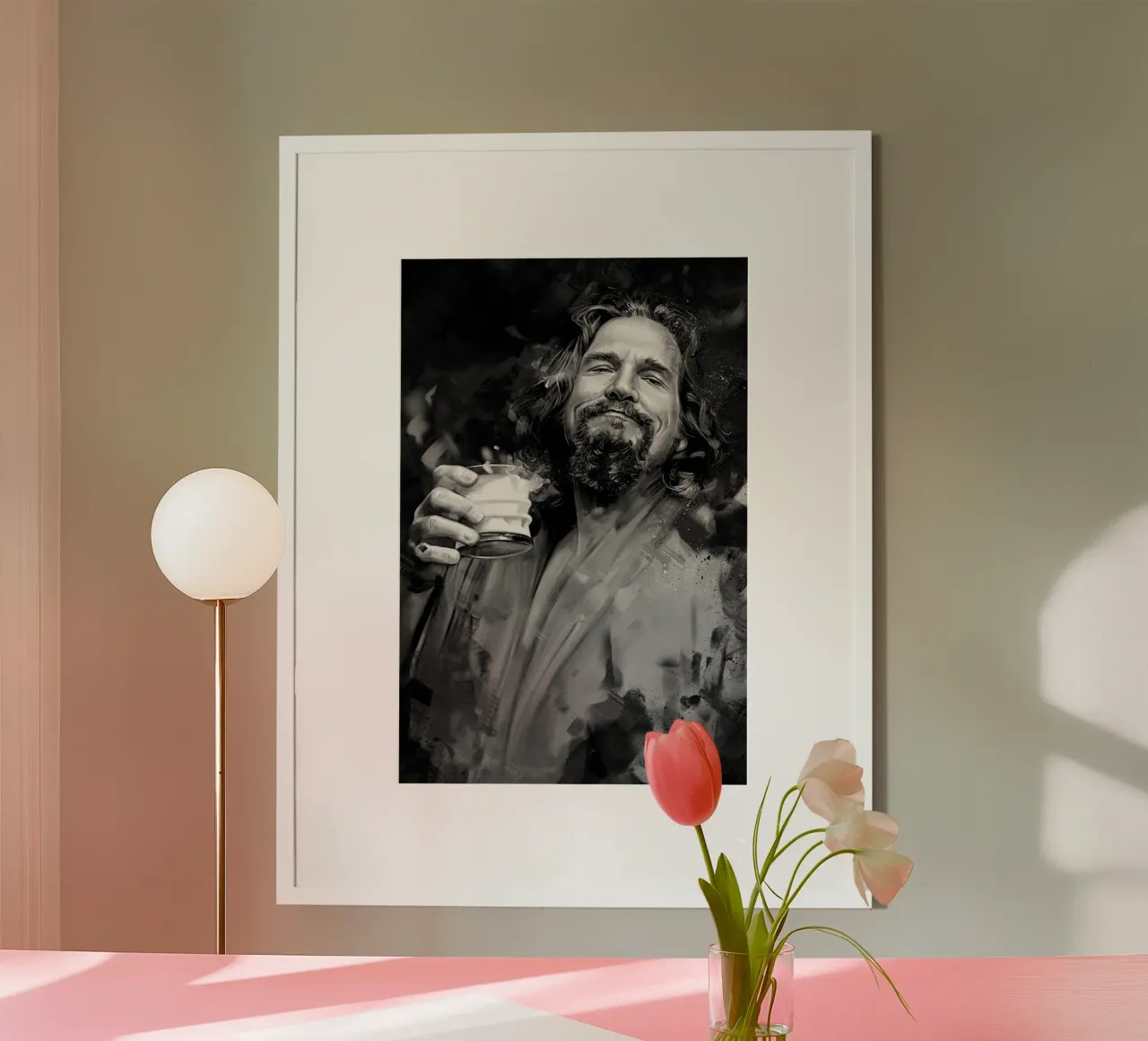 Il grande Lebowski, bianco e nero poster da Oscar Frazier
